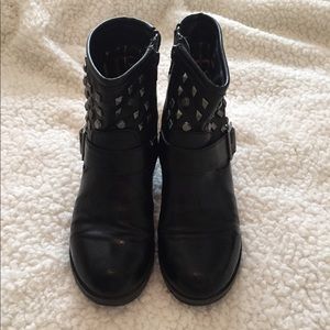 Black studded booties